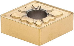 Seco - CNMG432 MF4 Grade CP500 Carbide Turning Insert - TiAlN/TiN Finish, 80° Diamond, 1/2" Inscr Circle, 3/16" Thick, 1/32" Corner Radius - Apex Tool & Supply