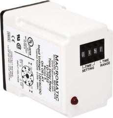 Macromatic - 8 Pin, 999 hr Delay, Multiple Range DPDT Time Delay Relay - 10 Contact Amp, 240 VAC, Pushbutton Thumbwheel - Apex Tool & Supply
