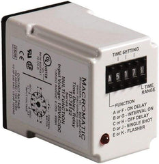 Macromatic - 11 Pin, 999 hr Delay, Multiple Range DPDT Time Delay Relay - 10 Contact Amp, 240 VAC, Pushbutton Thumbwheel - Apex Tool & Supply