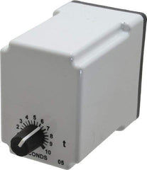 Macromatic - 8 Pin, Multiple Range DPDT Time Delay Relay - 10 Contact Amp, 120 VAC/VDC, Knob - Apex Tool & Supply