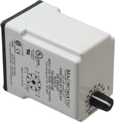 Macromatic - 8 Pin, Multiple Range DPDT Time Delay Relay - 10 Contact Amp, 120 VAC/VDC, Knob - Apex Tool & Supply