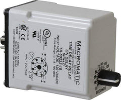 Macromatic - 8 Pin, Multiple Range DPDT Time Delay Relay - 10 Contact Amp, 120 VAC/VDC, Knob - Apex Tool & Supply