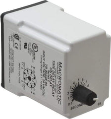 Macromatic - 8 Pin, Multiple Range DPDT Time Delay Relay - 10 Contact Amp, 24 VAC/VDC, Knob - Apex Tool & Supply