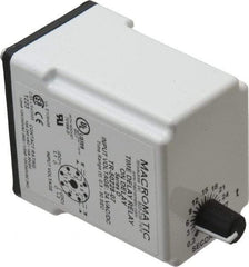 Macromatic - 8 Pin, Multiple Range DPDT Time Delay Relay - 10 Contact Amp, 24 VAC/VDC, Knob - Apex Tool & Supply