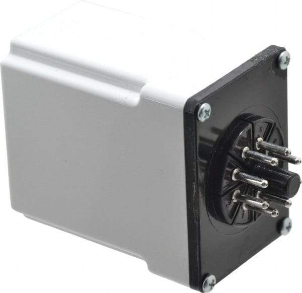 Macromatic - 8 Pin, Multiple Range DPDT Time Delay Relay - 10 Contact Amp, 120 VAC/VDC, Knob - Apex Tool & Supply