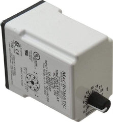 Macromatic - 8 Pin, Multiple Range DPDT Time Delay Relay - 10 Contact Amp, 120 VAC/VDC, Knob - Apex Tool & Supply