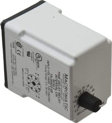Macromatic - 8 Pin, Multiple Range DPDT Time Delay Relay - 10 Contact Amp, 120 VAC/VDC, Knob - Apex Tool & Supply