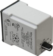 Macromatic - 8 Pin, Multiple Range DPDT Time Delay Relay - 10 Contact Amp, 120 VAC/VDC, Knob - Apex Tool & Supply