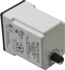 Macromatic - 8 Pin, Multiple Range DPDT Time Delay Relay - 10 Contact Amp, 24 VAC/VDC, Knob - Apex Tool & Supply