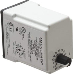 Macromatic - 11 Pin, Multiple Range DPDT Time Delay Relay - 10 Contact Amp, 120 VAC/VDC, Knob - Apex Tool & Supply