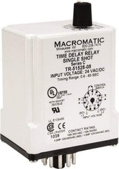Macromatic - 11 Pin, Multiple Range DPDT Time Delay Relay - 10 Contact Amp, 24 VAC/VDC, Knob - Apex Tool & Supply