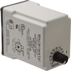 Macromatic - 11 Pin, Multiple Range DPDT Time Delay Relay - 10 Contact Amp, 120 VAC/VDC, Knob - Apex Tool & Supply