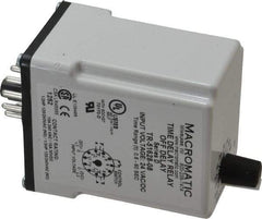 Macromatic - 11 Pin, Multiple Range DPDT Time Delay Relay - 10 Contact Amp, 24 VAC/VDC, Knob - Apex Tool & Supply