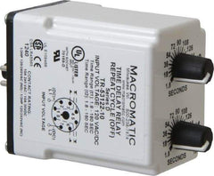 Macromatic - 8 Pin, Multiple Range DPDT Time Delay Relay - 10 Contact Amp, 120 VAC/VDC, Knob - Apex Tool & Supply