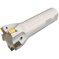 Iscar - 5/8" Cut Diam, 0.315" Max Depth of Cut, 5/8" Shank Diam, 3-1/4" OAL, Indexable Square Shoulder Helical End Mill - H490 ANKX 09.. Inserts, Weldon Shank, 90° Lead Angle, Through Coolant, Series Helido - Apex Tool & Supply