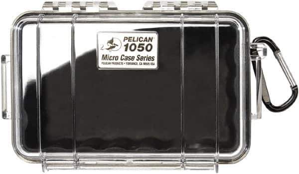 Pelican Products, Inc. - 5-1/16" Wide x 3-1/8" High, Clamshell Hard Case - Clear/Black, Polycarbonate - Apex Tool & Supply