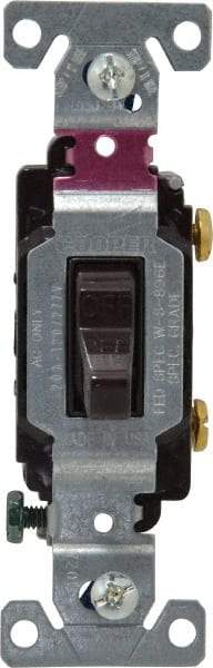 Cooper Wiring Devices - 1 Pole, 120 to 277 VAC, 20 Amp, Commercial Grade, Toggle, Wall and Dimmer Light Switch - 1.3 Inch Wide x 4.2 Inch High, Fluorescent - Apex Tool & Supply