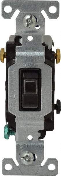 Cooper Wiring Devices - 3 Pole, 120 to 277 VAC, 20 Amp, Commercial Grade, Toggle, Wall and Dimmer Light Switch - 1.3 Inch Wide x 4.2 Inch High, Fluorescent - Apex Tool & Supply