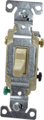 Cooper Wiring Devices - 3 Pole, 120 to 277 VAC, 20 Amp, Commercial Grade, Toggle, Wall and Dimmer Light Switch - 1.3 Inch Wide x 4.2 Inch High, Fluorescent - Apex Tool & Supply