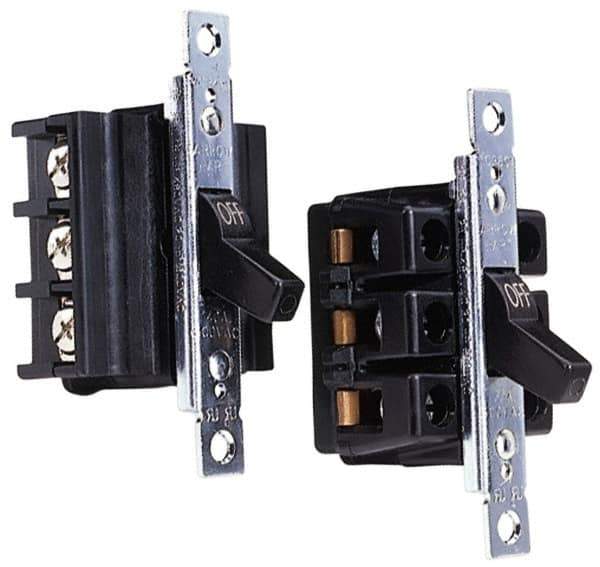 Cooper Wiring Devices - 2 Poles, 40 Amp, DPST, NEMA, Open Toggle Manual Motor Starter - 44.2mm Wide x 42.16mm Deep x 95.25mm High, 15 hp, CSA C22.2 No. 14, NEMA 1 & UL 508 - Apex Tool & Supply