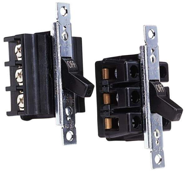 Cooper Wiring Devices - 2 Poles, 60 Amp, DPST, NEMA, Open Toggle Manual Motor Starter - 44.2mm Wide x 42.16mm Deep x 95.25mm High, 15 hp, CSA C22.2 No. 14, NEMA 1 & UL 508 - Apex Tool & Supply