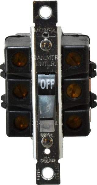 Cooper Wiring Devices - 3 Poles, 60 Amp, 3PST, NEMA, Open Toggle Manual Motor Starter - 44.2mm Wide x 42.16mm Deep x 95.25mm High, 30 hp, CSA C22.2 No. 14, NEMA 1 & UL 508 - Apex Tool & Supply