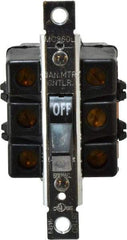 Cooper Wiring Devices - 3 Poles, 60 Amp, 3PST, NEMA, Open Toggle Manual Motor Starter - 44.2mm Wide x 42.16mm Deep x 95.25mm High, 30 hp, CSA C22.2 No. 14, NEMA 1 & UL 508 - Apex Tool & Supply