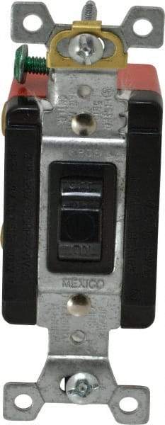 Cooper Wiring Devices - 2 Poles, 20 Amp, DPST, NEMA, Open Toggle Manual Motor Starter - 35.05mm Wide x 26.42mm Deep x 103.12mm High, 7-1/2 hp, CSA C22.2 No. 14, NEMA 1 & UL 508 - Apex Tool & Supply