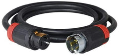 Cooper Wiring Devices - 100', 6/4 Gauge/Conductors, Black Industrial Extension Cord - 1 Receptacle, 50 Amps, 125/250 VAC, UL SOOW, NEMA 14-30R - Apex Tool & Supply