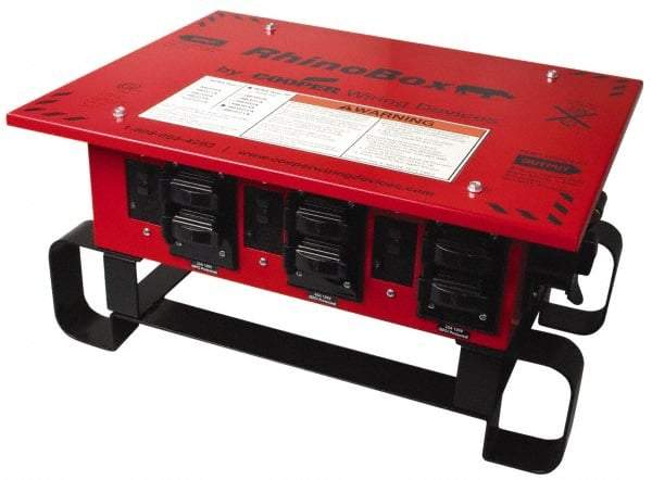 Cooper Wiring Devices - 7 Outlet, 125/240 Volt, 50 Amp Rating, Stand Alone Unit, Automatic, Industrial Distribution Center - Reinforced Metal Housing, 3 Front Outlets, Power Distribution Center with GFCI Protection - Apex Tool & Supply