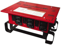 Cooper Wiring Devices - 7 Outlet, 125/240 Volt, 50 Amp Rating, Stand Alone Unit, Automatic, Industrial Distribution Center - Reinforced Metal Housing, 3 Front Outlets, Power Distribution Center with GFCI Protection - Apex Tool & Supply