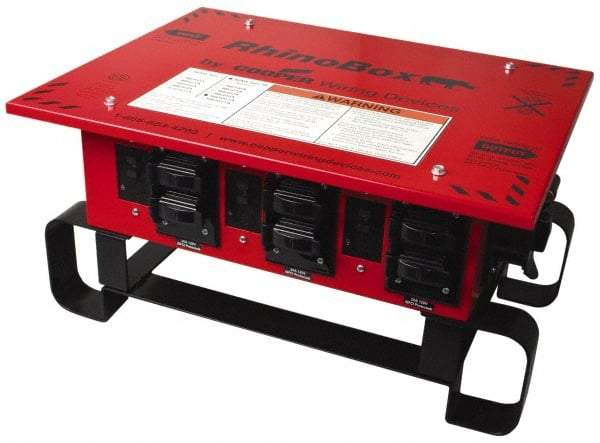 Cooper Wiring Devices - 7 Outlet, 125/240 Volt, 50 Amp Rating, Stand Alone Unit, Automatic, Industrial Distribution Center - Reinforced Metal Housing, 3 Front Outlets, Power Distribution Center with GFCI Protection - Apex Tool & Supply