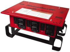 Cooper Wiring Devices - 7 Outlet, 125/240 Volt, 50 Amp Rating, Stand Alone Unit, Automatic, Industrial Distribution Center - Reinforced Metal Housing, 3 Front Outlets, Power Distribution Center with GFCI Protection - Apex Tool & Supply