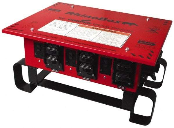 Cooper Wiring Devices - 8 Outlet, 125/240 Volt, 50 Amp Rating, Stand Alone Unit, Automatic, Industrial Distribution Center - Reinforced Metal Housing, 3 Front Outlets, Power Distribution Center with GFCI Protection - Apex Tool & Supply