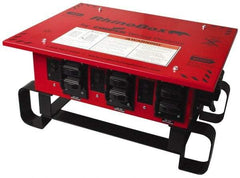 Cooper Wiring Devices - 8 Outlet, 125/240 Volt, 50 Amp Rating, Stand Alone Unit, Automatic, Industrial Distribution Center - Reinforced Metal Housing, 3 Front Outlets, Power Distribution Center with GFCI Protection - Apex Tool & Supply