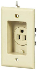 Cooper Wiring Devices - 125 VAC, 15 Amp, 5-15R NEMA Configuration, White, Specification Grade, Self Grounding Single Receptacle - 1 Phase, 2 Poles, 3 Wire, Tamper Resistant - Apex Tool & Supply