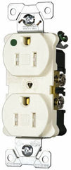 Cooper Wiring Devices - 125 VAC, 15 Amp, 5-15R NEMA Configuration, Brown, Hospital Grade, Self Grounding Duplex Receptacle - 1 Phase, 2 Poles, 3 Wire, Flush Mount, Tamper Resistant - Apex Tool & Supply
