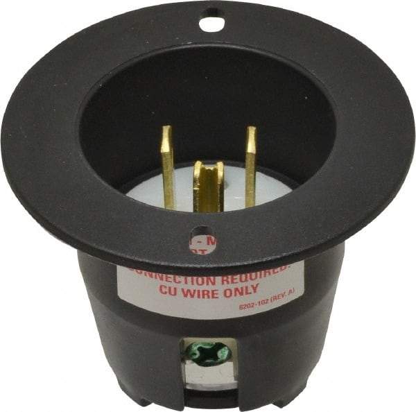 Cooper Wiring Devices - 125 VAC, 15 Amp, 5-20 NEMA, Straight, Self Grounding, Industrial Grade Connector - 2 Pole, 3 Wire, 1 Phase, Nylon, Black - Apex Tool & Supply