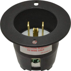 Cooper Wiring Devices - 125 VAC, 15 Amp, 5-20 NEMA, Straight, Self Grounding, Industrial Grade Connector - 2 Pole, 3 Wire, 1 Phase, Nylon, Black - Apex Tool & Supply