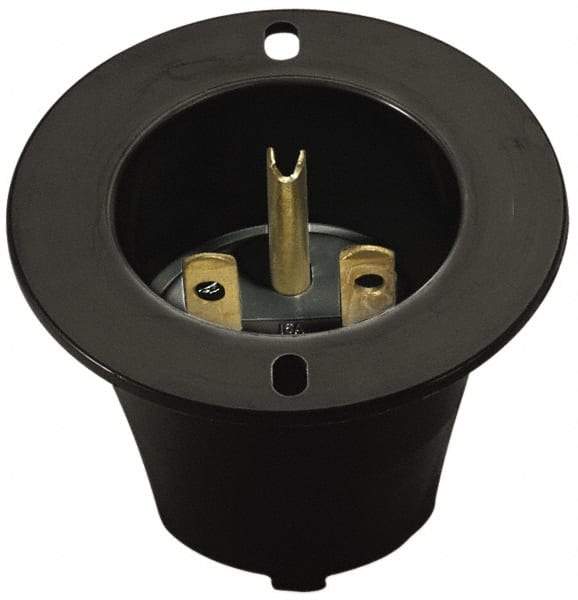 Cooper Wiring Devices - 125 VAC, 20 Amp, 5-20 NEMA, Straight, Self Grounding, Industrial Grade Connector - 2 Pole, 3 Wire, 1 Phase, Nylon, Black, White - Apex Tool & Supply