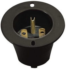Cooper Wiring Devices - 125 VAC, 20 Amp, 5-20 NEMA, Straight, Self Grounding, Industrial Grade Connector - 2 Pole, 3 Wire, 1 Phase, Nylon, Black, White - Apex Tool & Supply