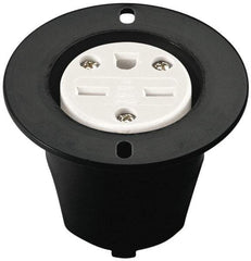 Cooper Wiring Devices - 125 VAC, 20 Amp, 5-20 NEMA, Straight, Self Grounding, Industrial Grade Connector - 2 Pole, 3 Wire, 1 Phase, Nylon, Black - Apex Tool & Supply