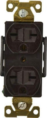 Cooper Wiring Devices - 125 VAC, 15 Amp, 5-15R NEMA Configuration, Brown, Industrial Grade, Self Grounding Duplex Receptacle - 1 Phase, 2 Poles, 3 Wire, Flush Mount, Antimicrobial and Heat Resistant - Apex Tool & Supply