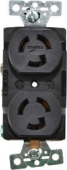 Cooper Wiring Devices - 125 VAC, 15 Amp, L5-15R NEMA, Receptacle - 2 Poles, 3 Wire, Female End, Black - Apex Tool & Supply