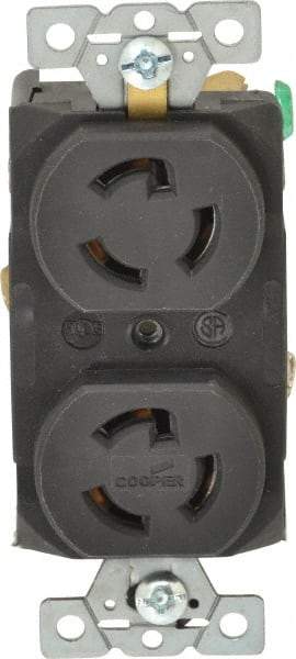 Cooper Wiring Devices - 277 VAC, 15 Amp, L7-15R NEMA, Receptacle - 2 Poles, 3 Wire, Female End, Black - Apex Tool & Supply