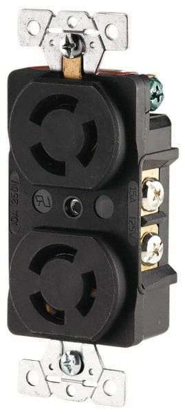 Cooper Wiring Devices - 250 VAC, 15 Amp, L6-15R NEMA, Receptacle - 2 Poles, 3 Wire, Female End, Black - Apex Tool & Supply