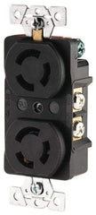 Cooper Wiring Devices - 250 VAC, 15 Amp, L6-15R NEMA, Receptacle - 2 Poles, 3 Wire, Female End, Black - Apex Tool & Supply