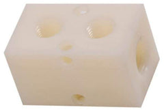 Made in USA - 1/2" Inlet, 3/8" Outlet Manifold - 2-3/4" Long x 1-1/2" Wide x 1-1/2" High, 0.2" Mount Hole, 2 Inlet Ports, 2 Outlet Ports - Apex Tool & Supply