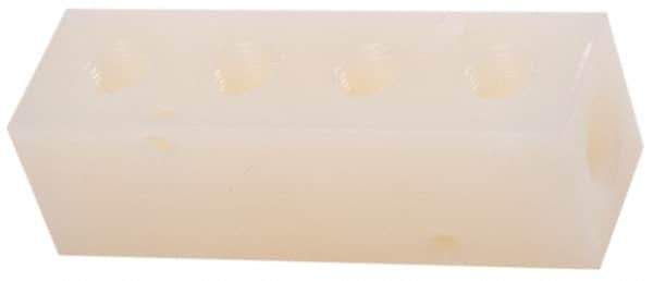Made in USA - 3/8" Inlet, 1/4" Outlet Manifold - 4.12" Long x 1-1/4" Wide x 1-1/4" High, 0.2" Mount Hole, 2 Inlet Ports, 4 Outlet Ports - Apex Tool & Supply