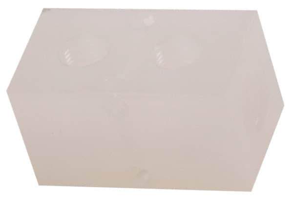 Made in USA - 3/8" Inlet, 1/4" Outlet Manifold - 2.38" Long x 1-1/4" Wide x 1-1/4" High, 0.2" Mount Hole, 2 Inlet Ports, 2 Outlet Ports - Apex Tool & Supply